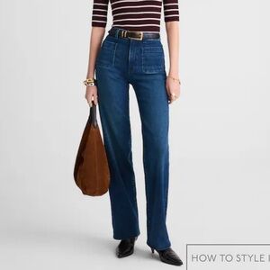 Madewell Emmett Wide-Leg Jean in Nighthawk wash. Size 25